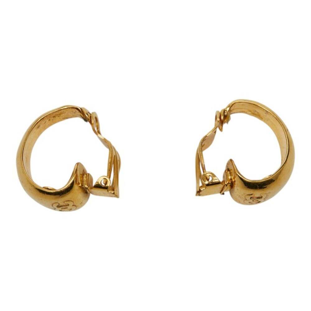 CHANEL Vintage Gold Logo Earrings - Picture 3 of 6